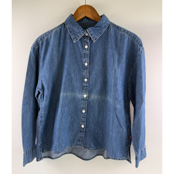 Levi's Tops - Levi's Women's Odessa Long Sleeve Relaxed Fit Button Up Blue Shirt Size XL